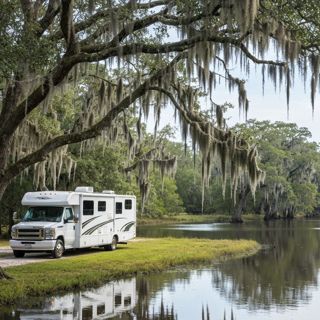 Typical Louisiana RV motorhome ready for inspection